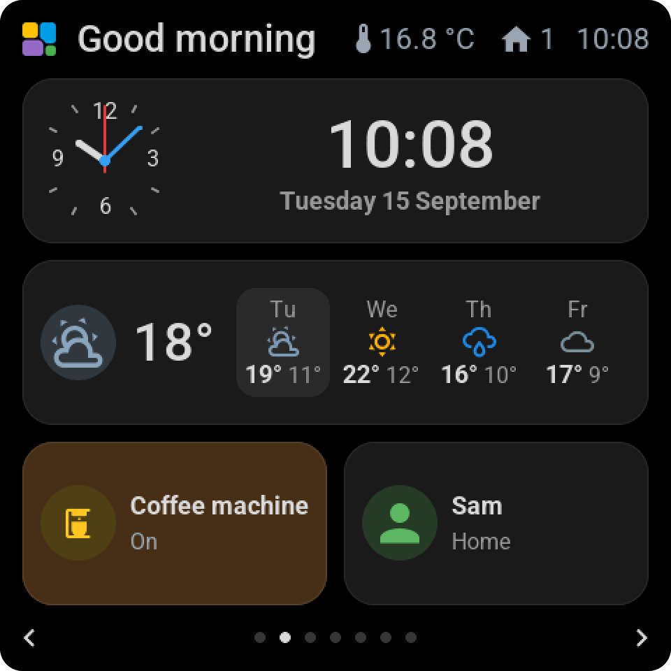 Controls in dark mode