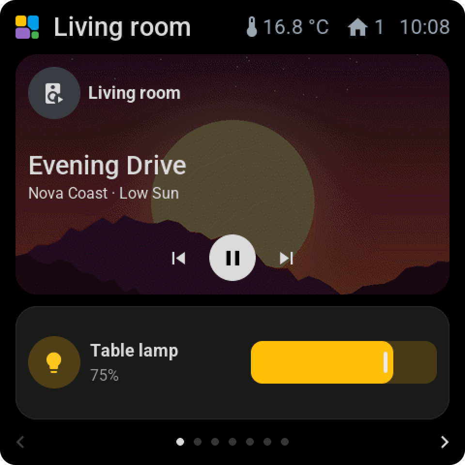 A screen in dark mode